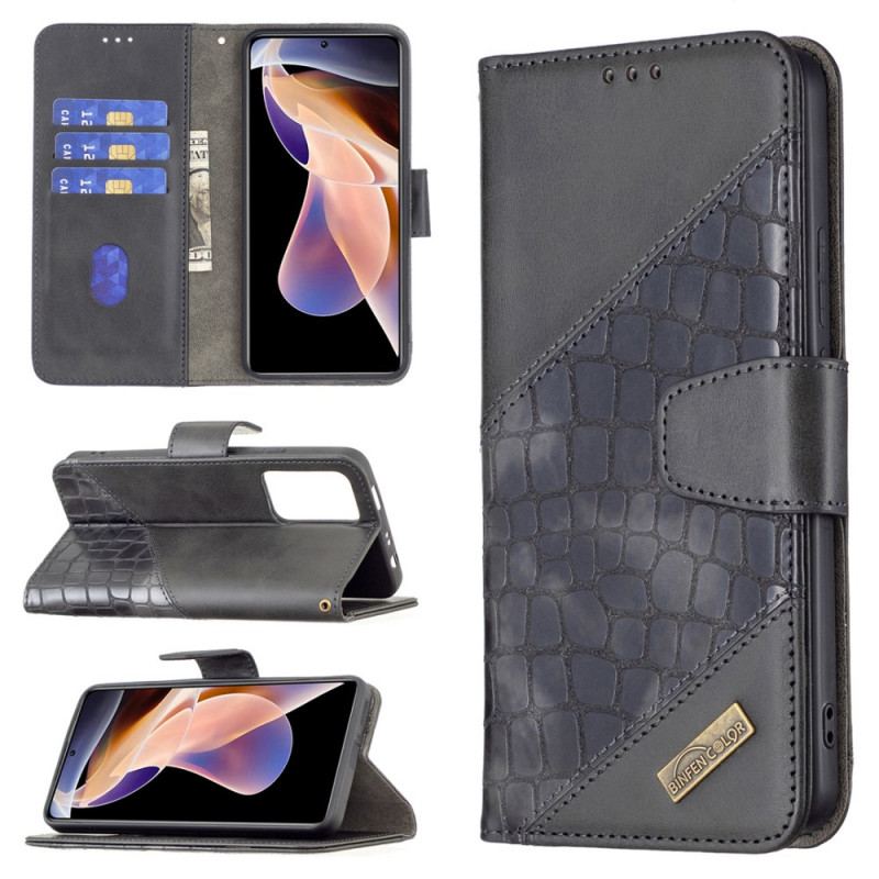 Capa Folio Para Xiaomi Redmi Note 11 Pro Plus 5G Estilo De Pele De Crocodilo Binfen Color