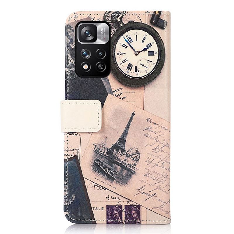 Capa Folio Para Xiaomi Redmi Note 11 Pro Plus 5G Torre Eiffel