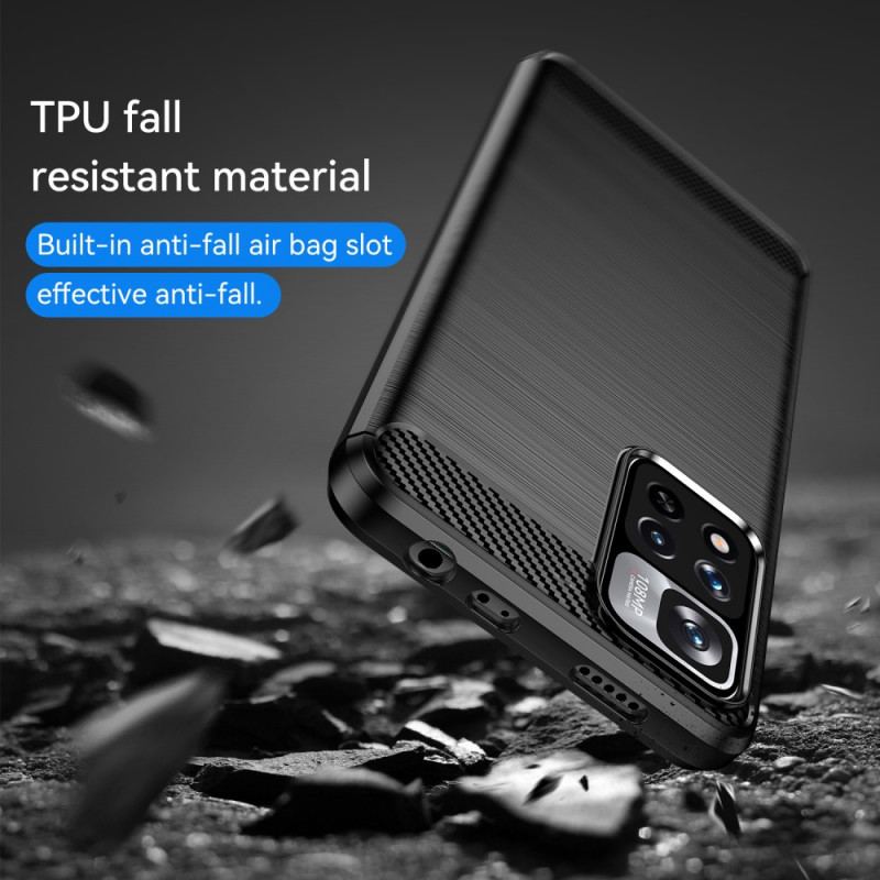 Capa Para Xiaomi Redmi Note 11 Pro Plus 5G Fibra De Carbono Escovada