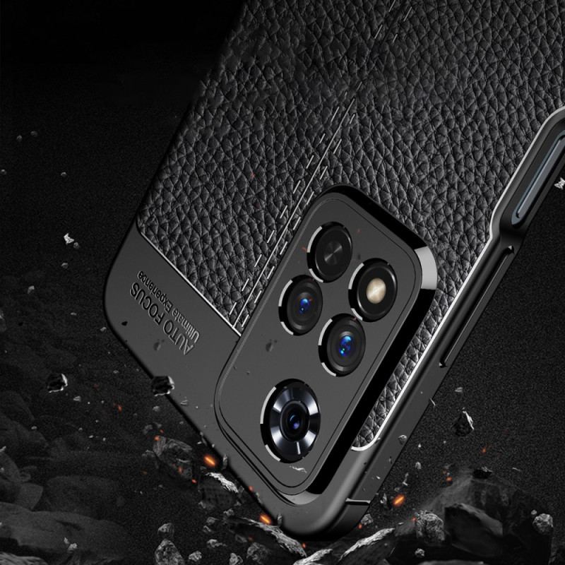 Capa Para Xiaomi Redmi Note 11 Pro Plus 5G Linha Dupla Efeito Couro Litchi