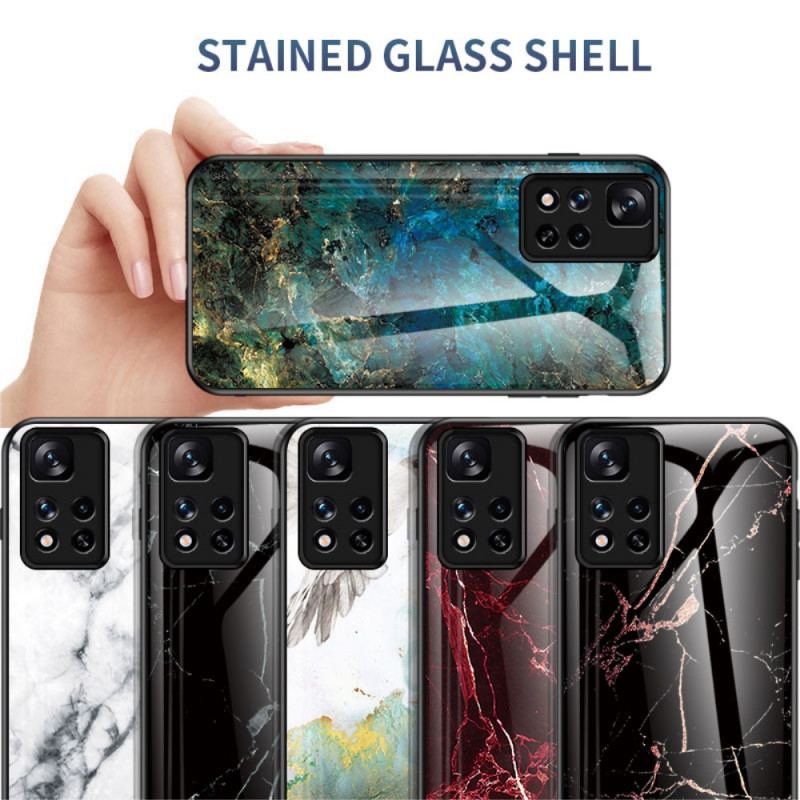 Capa Para Xiaomi Redmi Note 11 Pro Plus 5G Vidro Temperado De Cores De Mármore