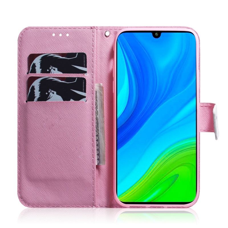 Capa Flip Para Poco F4 Flor Rosa Panda
