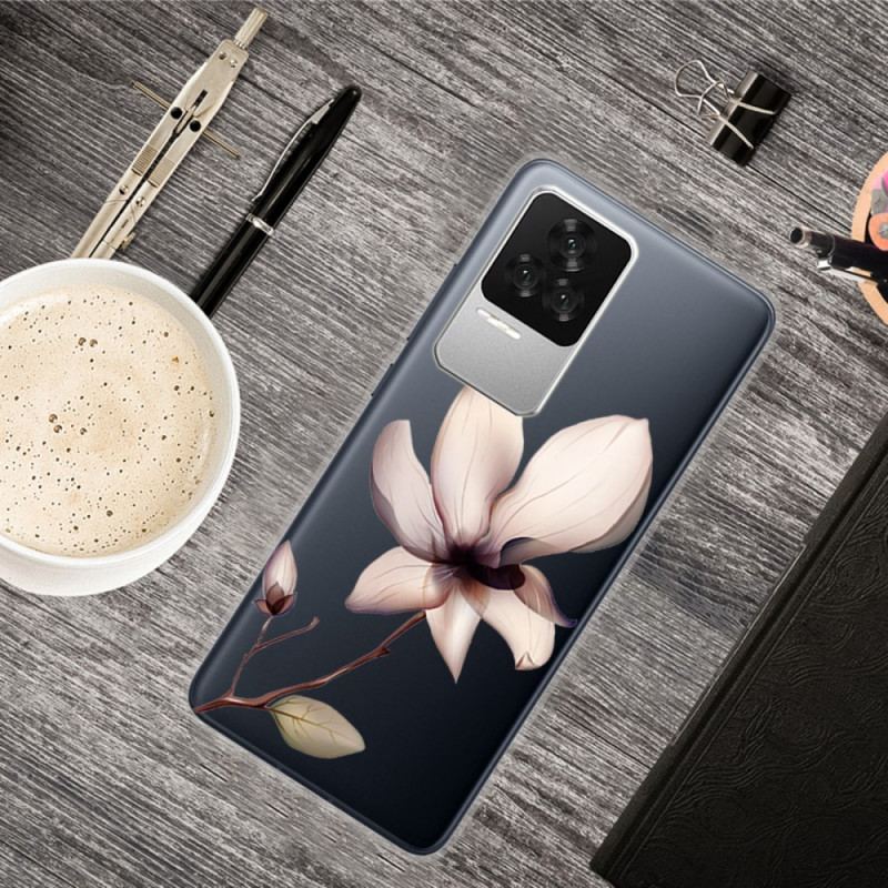 Capa Para Poco F4 Flor De Rosa Sem Costura
