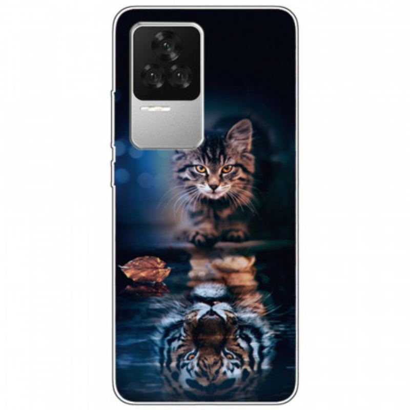 Capa Para Poco F4 Gato E Tigre De Silicone