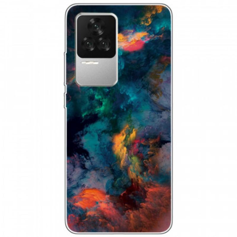 Capa Para Poco F4 Silicone Nuvem Colorida