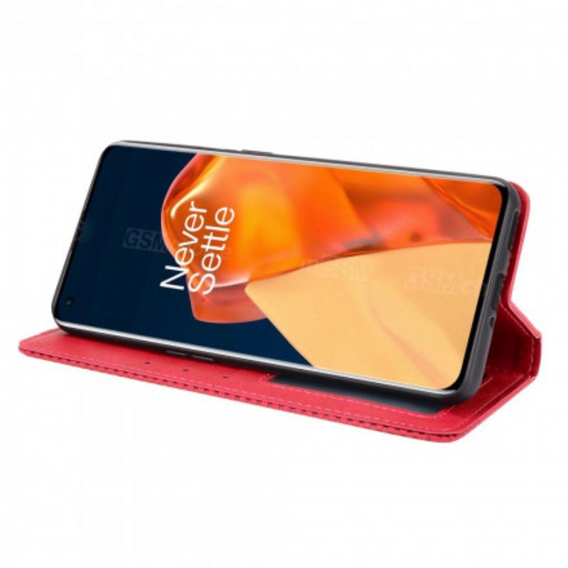 Capa De Celular Para OnePlus 9 Pro Flip Efeito Couro Vintage Estilizado