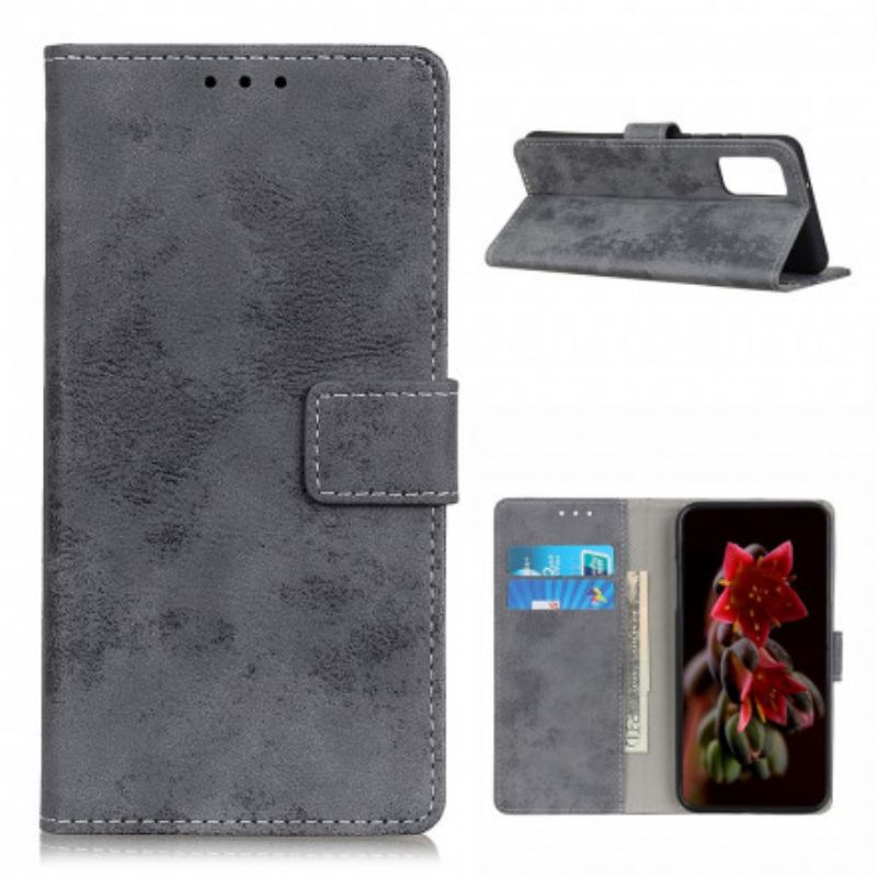 Capa Flip Para OnePlus 9 Pro Couro Falso Vintage