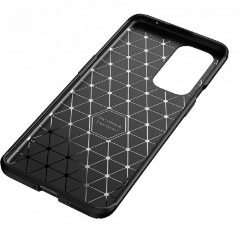 Capa Para OnePlus 9 Pro Textura Flexível De Fibra De Carbono