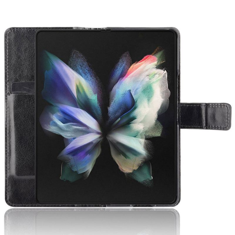 Capa De Couro Para Samsung Galaxy Z Fold 4 De Cordão Strappy Empresarial Retrô