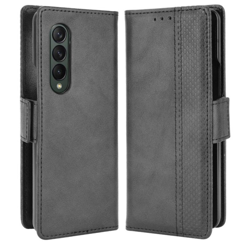Capa De Couro Para Samsung Galaxy Z Fold 4 Mosaico Retrô