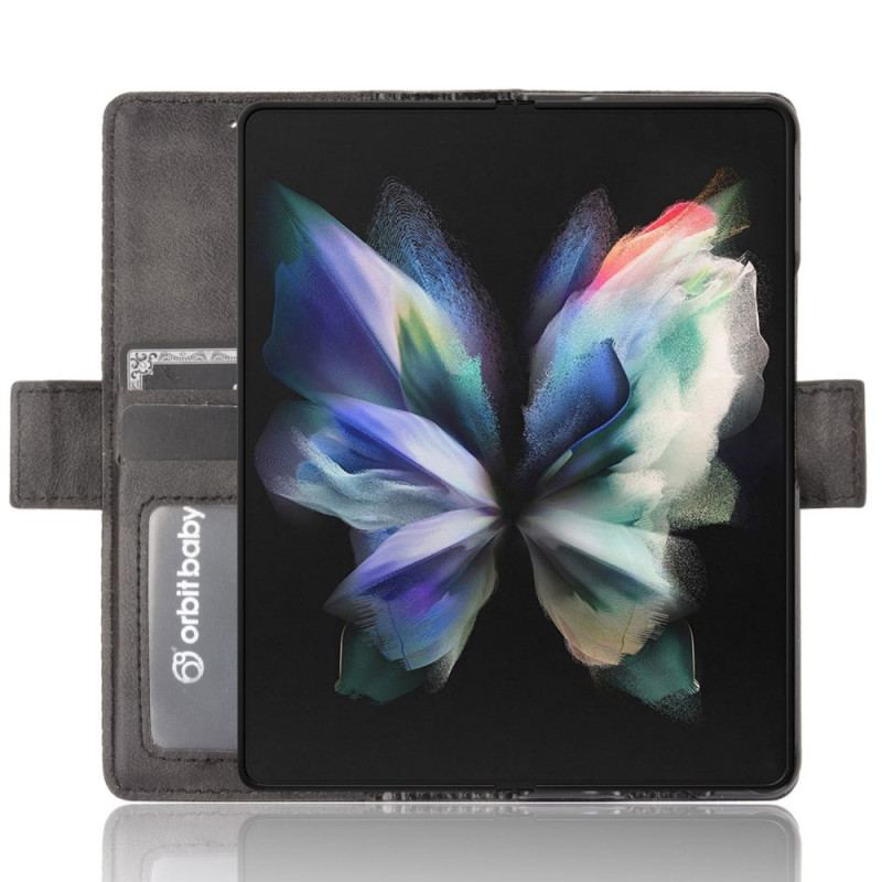 Capa De Couro Para Samsung Galaxy Z Fold 4 Mosaico Retrô