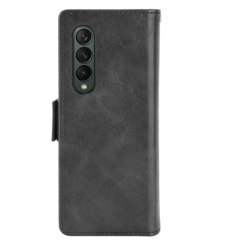 Capa De Couro Para Samsung Galaxy Z Fold 4 Mosaico Retrô