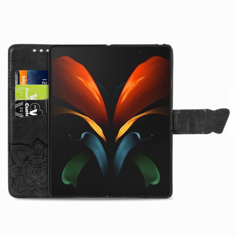 Capa Flip Para Samsung Galaxy Z Fold 4 Borboleta Gigante