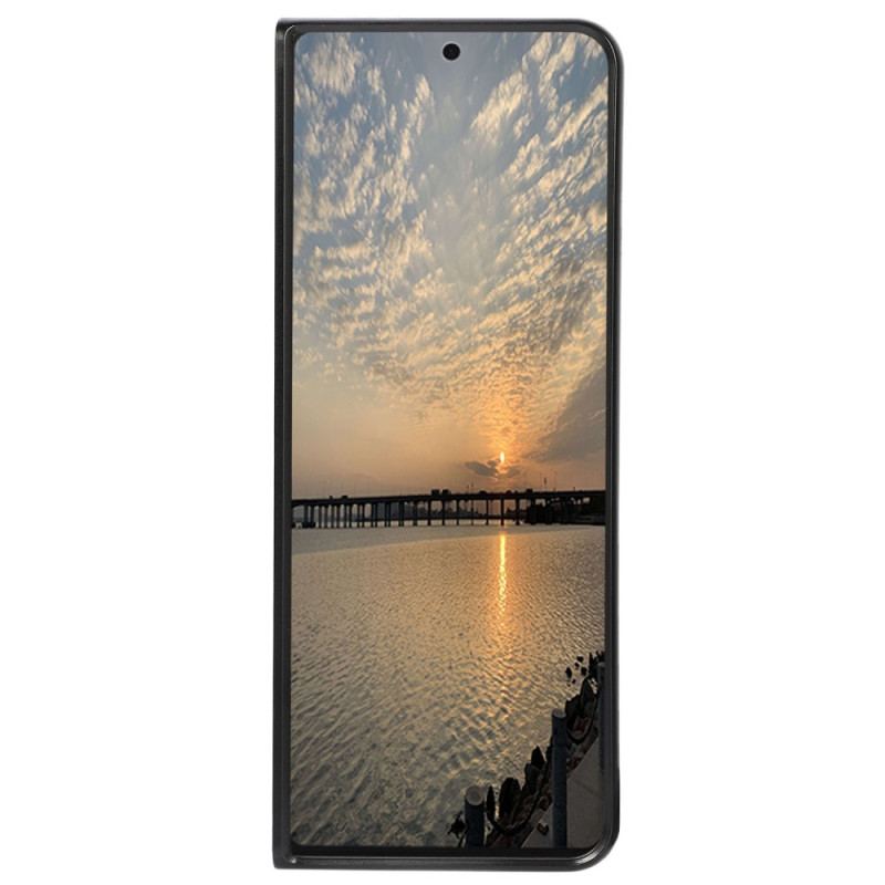Capa Para Samsung Galaxy Z Fold 4 Couro Genuíno Clássico Revestido