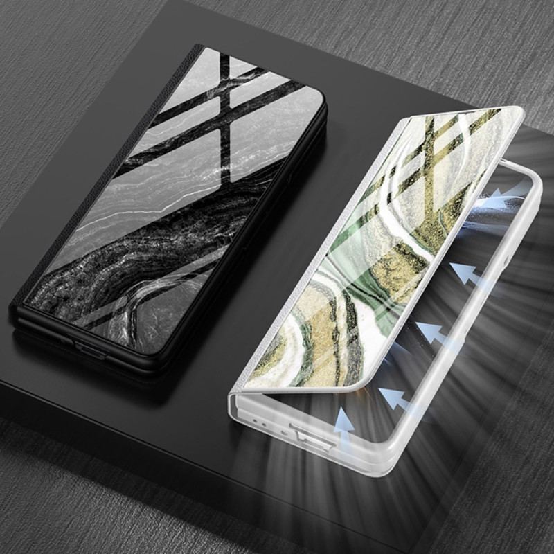 Capa Para Samsung Galaxy Z Fold 4 Gkk Marble Waves
