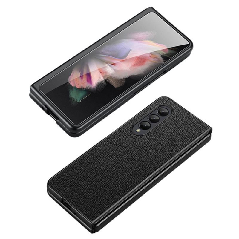 Capa Para Samsung Galaxy Z Fold 4 Lichia Couro Genuíno