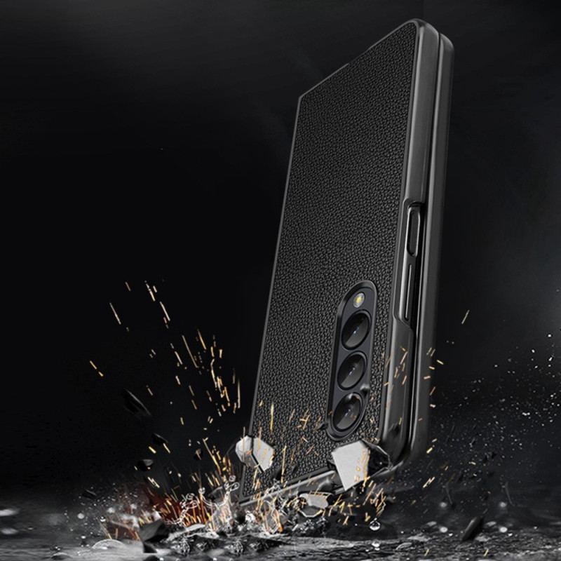 Capa Para Samsung Galaxy Z Fold 4 Lichia Couro Genuíno