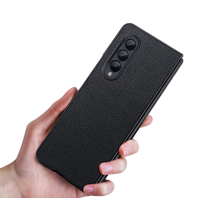 Capa Para Samsung Galaxy Z Fold 4 Lichia Couro Genuíno