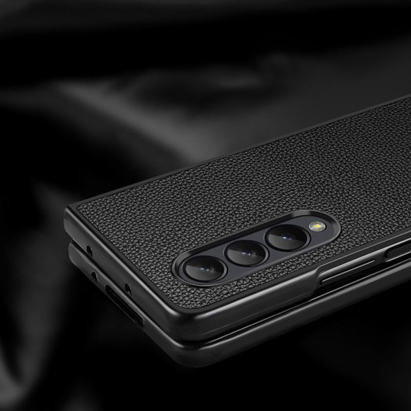 Capa Para Samsung Galaxy Z Fold 4 Lichia Couro Genuíno
