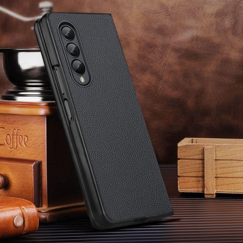 Capa Para Samsung Galaxy Z Fold 4 Lichia Couro Genuíno