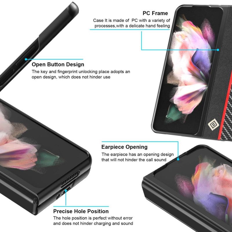 Capa Para Samsung Galaxy Z Fold 4 Linha De Fibra De Carbono Lc. Imeeke