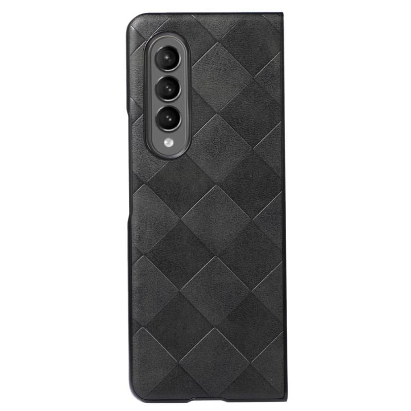 Capa Para Samsung Galaxy Z Fold 4 Padrão Xadrez De Imitação De Couro