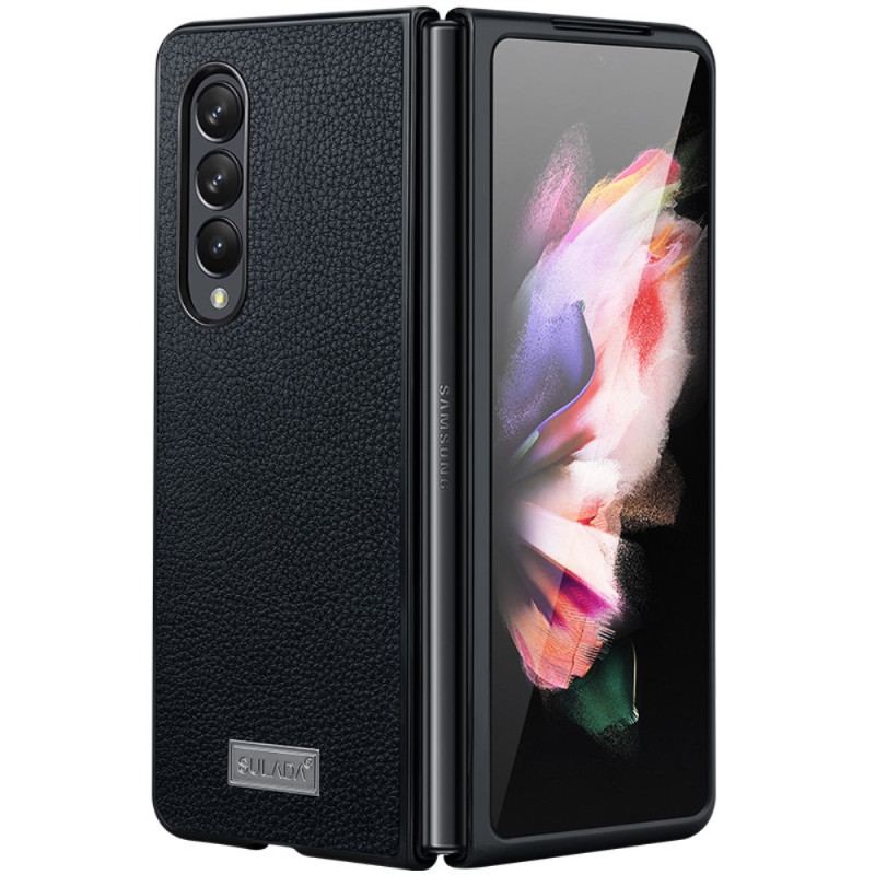 Capa Para Samsung Galaxy Z Fold 4 Sulada Litchi Couro Sintético