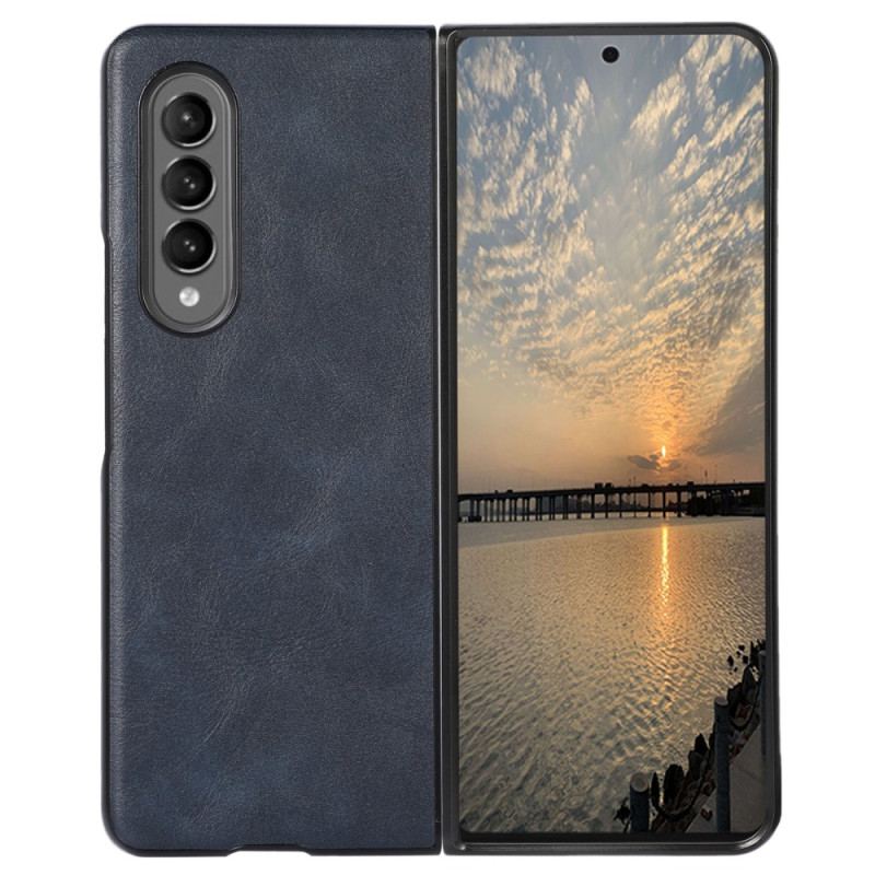 Capa Para Samsung Galaxy Z Fold 4 Textura Clássica De Couro Falso