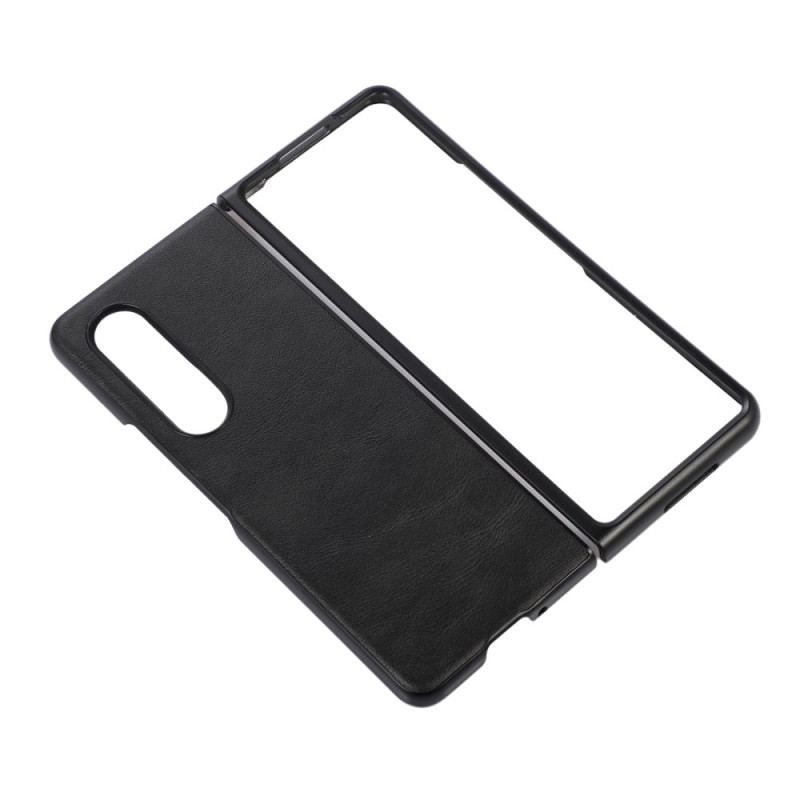 Capa Para Samsung Galaxy Z Fold 4 Textura Clássica De Couro Falso