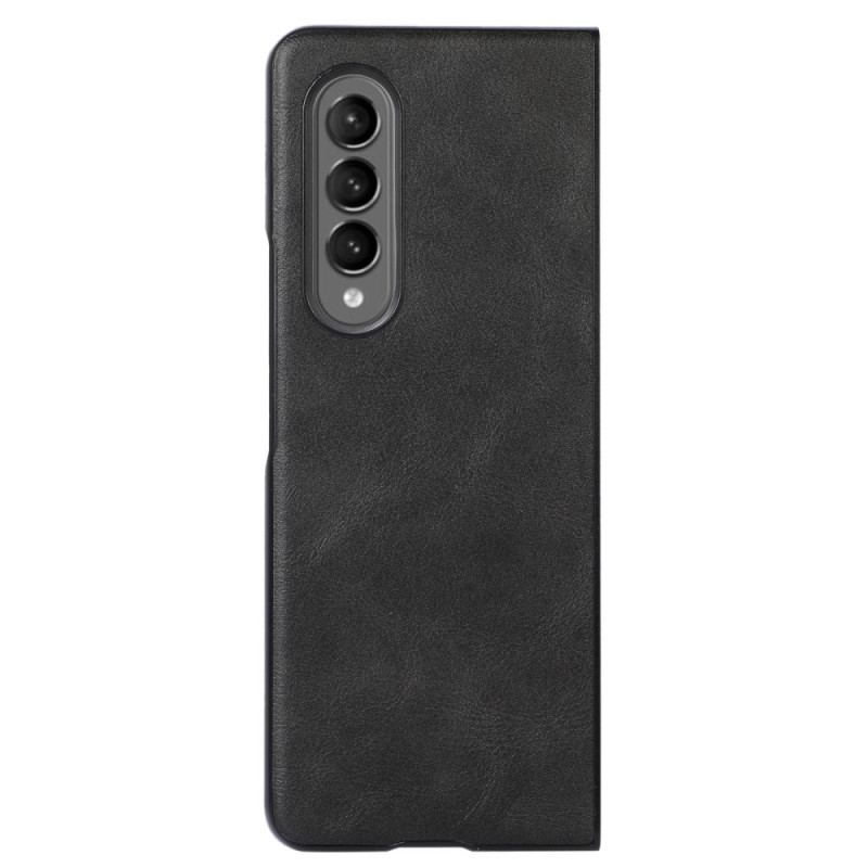 Capa Para Samsung Galaxy Z Fold 4 Textura Clássica De Couro Falso