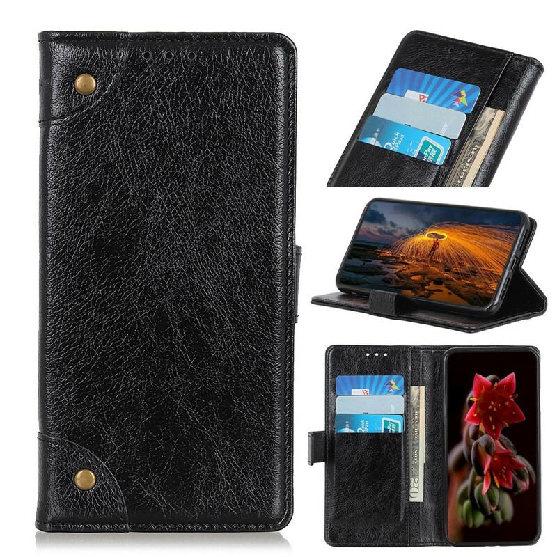 Capa De Celular Para Samsung Galaxy A41 Flip Estilo De Couro Nappa