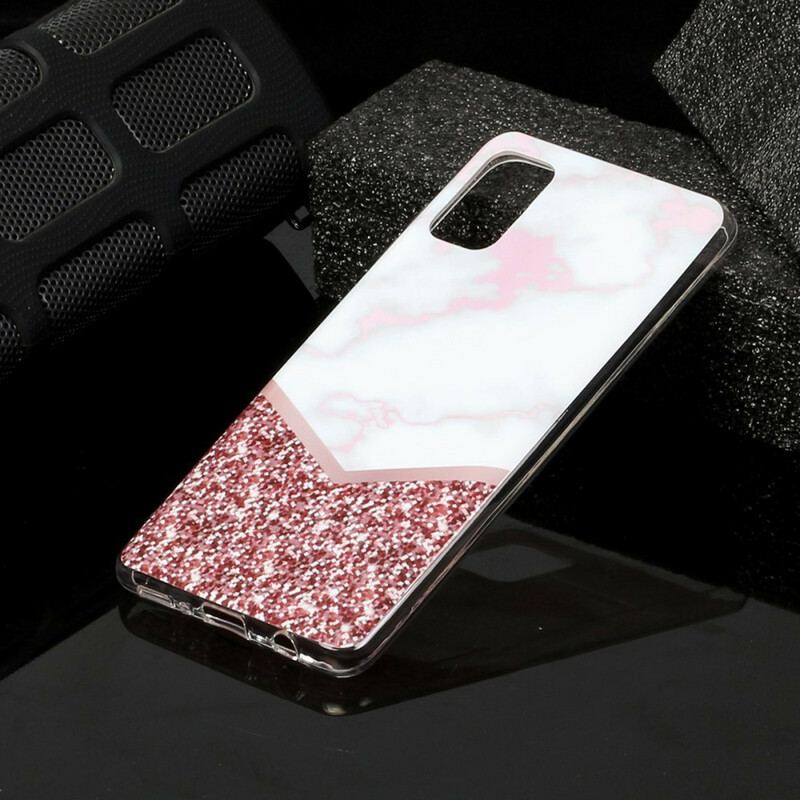 Capa De Celular Para Samsung Galaxy A41 Variação De Geometria De Mármore