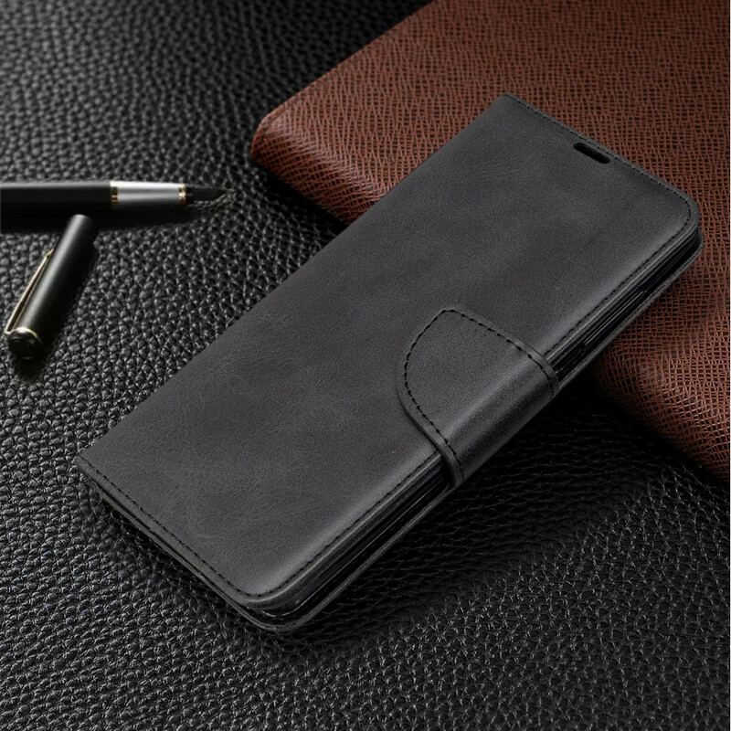 Capa De Couro Para Samsung Galaxy A41 Flip Retalho Liso Oblíquo