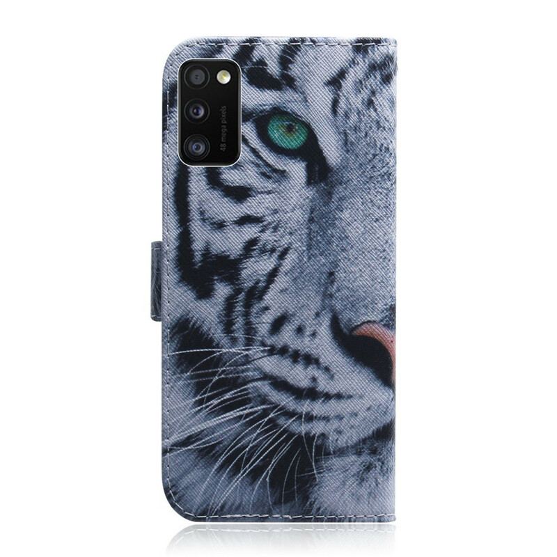 Capa Flip Para Samsung Galaxy A41 Cara De Tigre