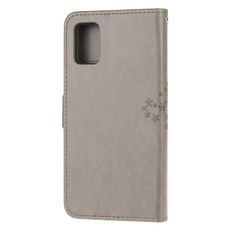 Capa Flip Para Samsung Galaxy A41 De Cordão Tanga E Corujas