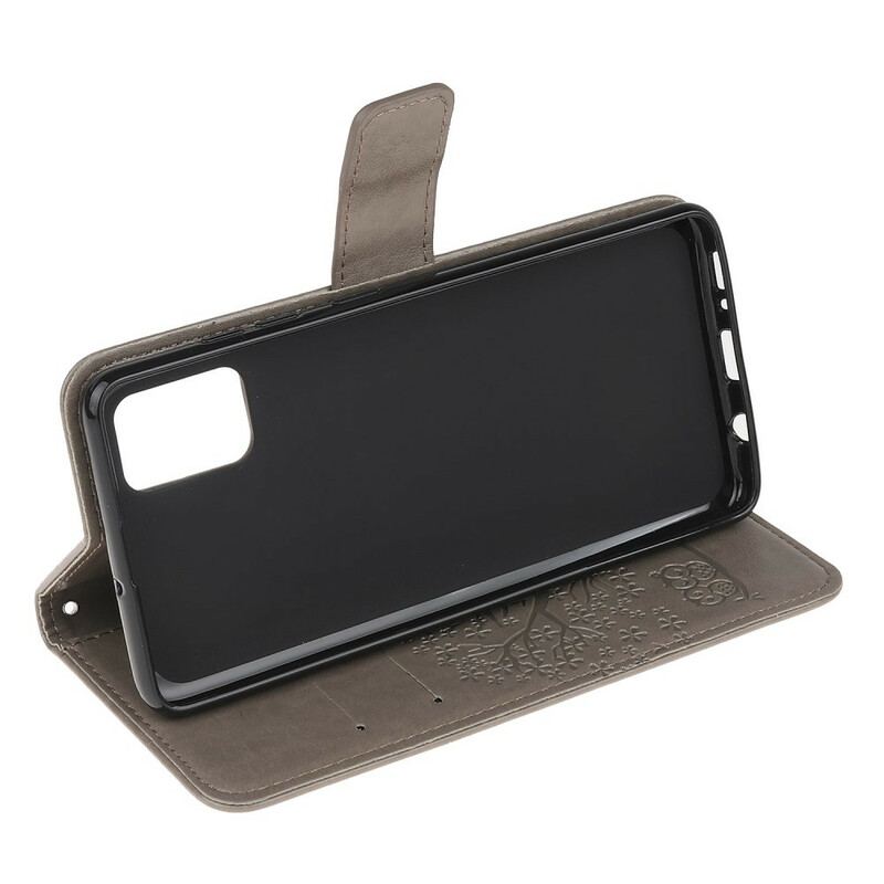 Capa Flip Para Samsung Galaxy A41 De Cordão Tanga E Corujas