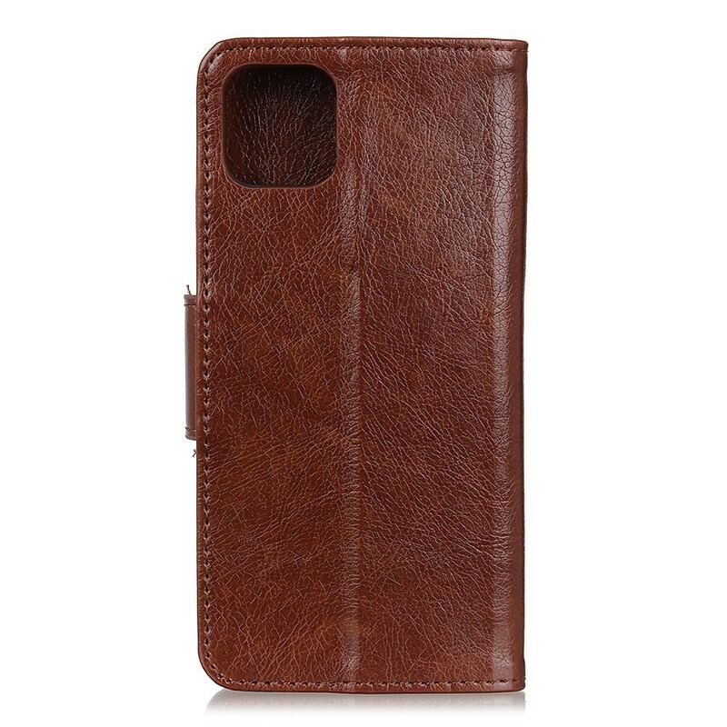 Capa Flip Para Samsung Galaxy A41 Couro Napa Rachado