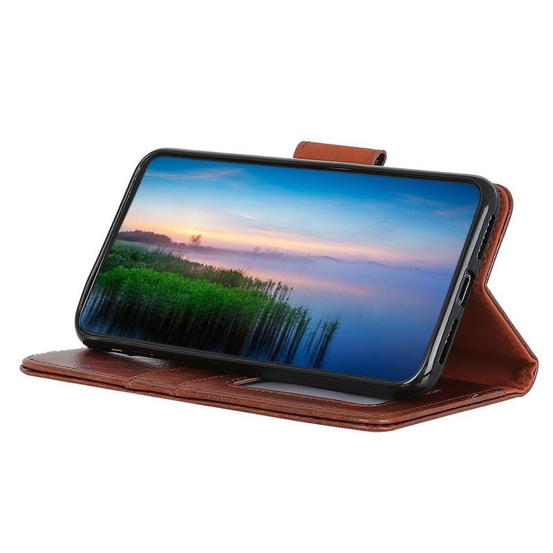 Capa Flip Para Samsung Galaxy A41 Couro Napa Rachado