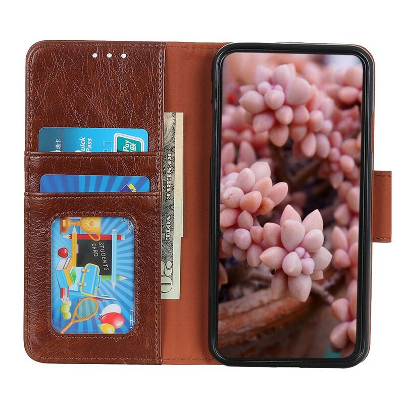 Capa Flip Para Samsung Galaxy A41 Couro Napa Rachado