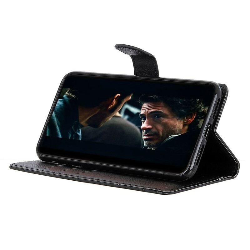 Capa Flip Para Samsung Galaxy A41 Mais Couro Sintético Retrô