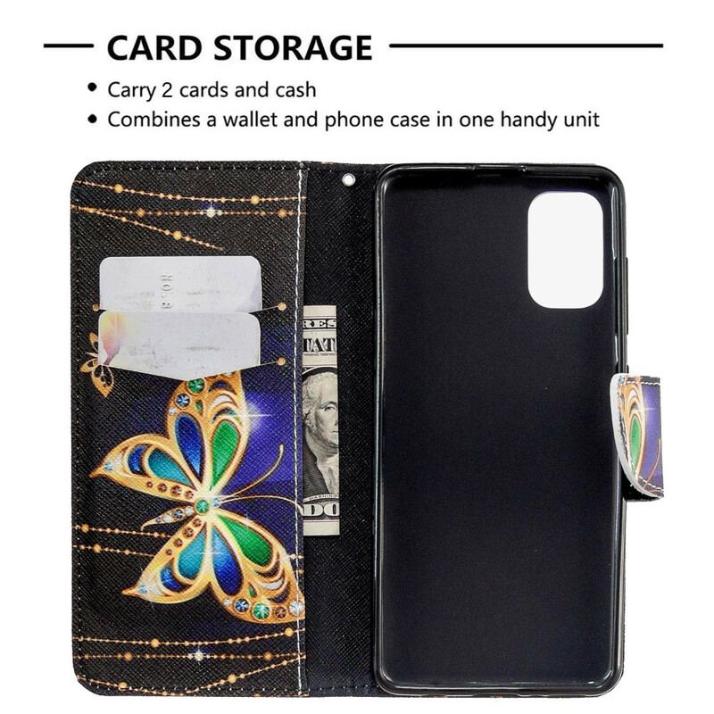 Capa Folio Para Samsung Galaxy A41 Borboletas Reis