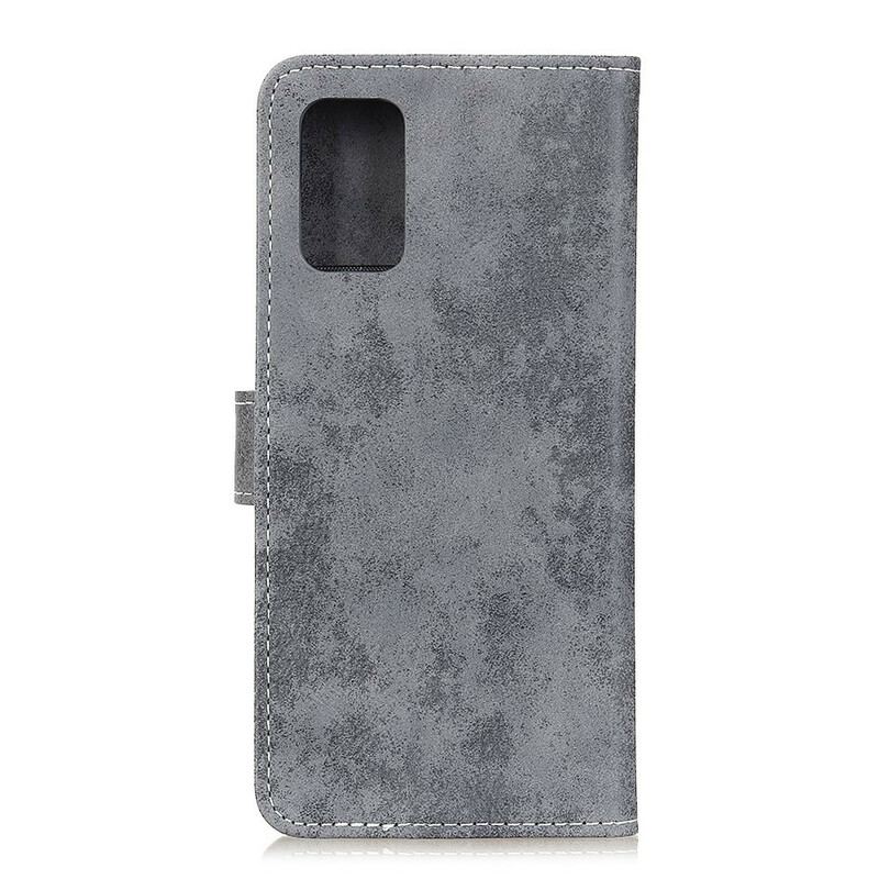 Capa Folio Para Samsung Galaxy A41 Efeito Couro Vintage