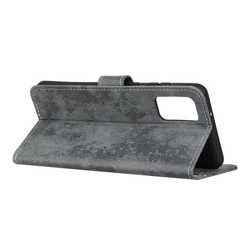 Capa Folio Para Samsung Galaxy A41 Efeito Couro Vintage