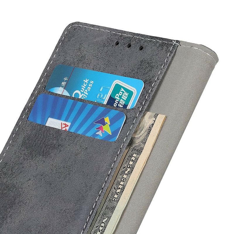 Capa Folio Para Samsung Galaxy A41 Efeito Couro Vintage