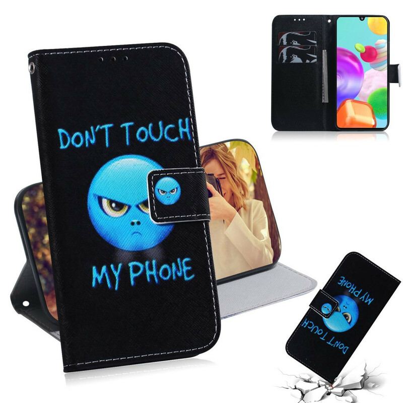 Capa Folio Para Samsung Galaxy A41 Emoji Telefone