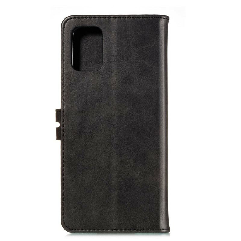 Capa Folio Para Samsung Galaxy A41 Gatinho De Couro Falso