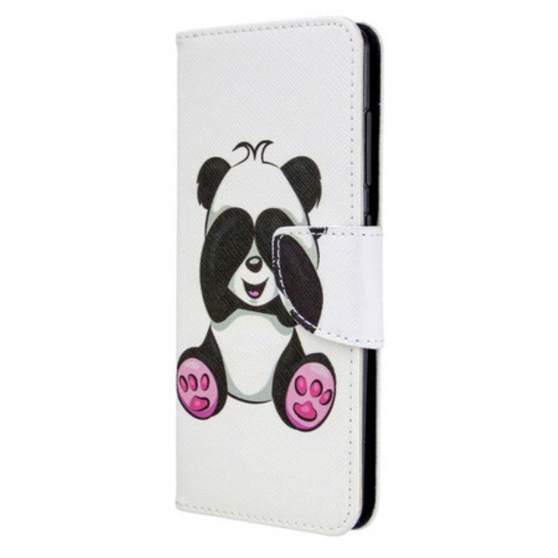 Capa Folio Para Samsung Galaxy A41 Panda Divertido