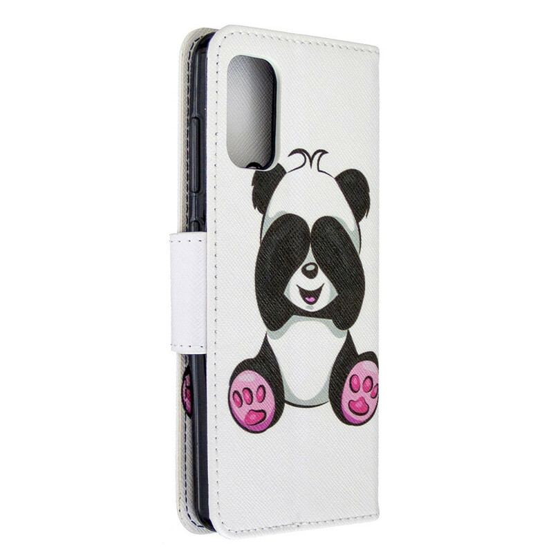 Capa Folio Para Samsung Galaxy A41 Panda Divertido