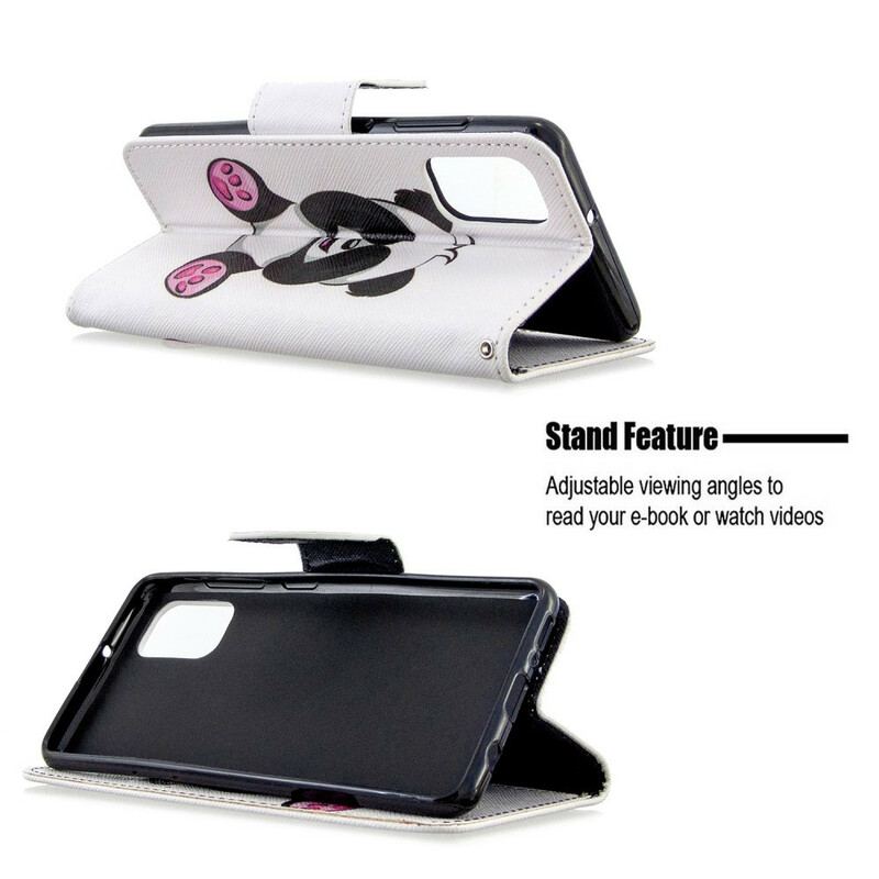Capa Folio Para Samsung Galaxy A41 Panda Divertido
