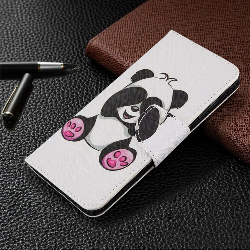 Capa Folio Para Samsung Galaxy A41 Panda Divertido
